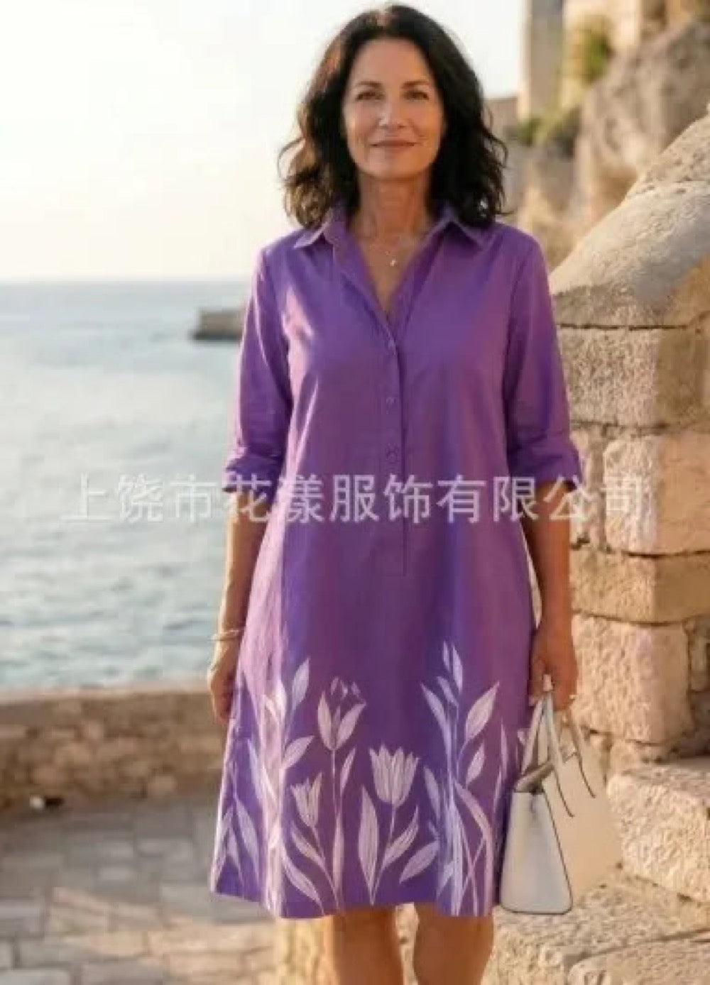2026 Fall New Full Open Front Print Shirt Collar Long Sleeve Midi Dress Women Casual Fashion Office Wear with Belt
