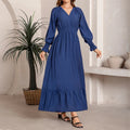 Spring/Summer Solid Color Woven Women's Dress Pleated Fitted Waist A-line Skirt Elegant High-Quality Viscose Customizable S-2XL
