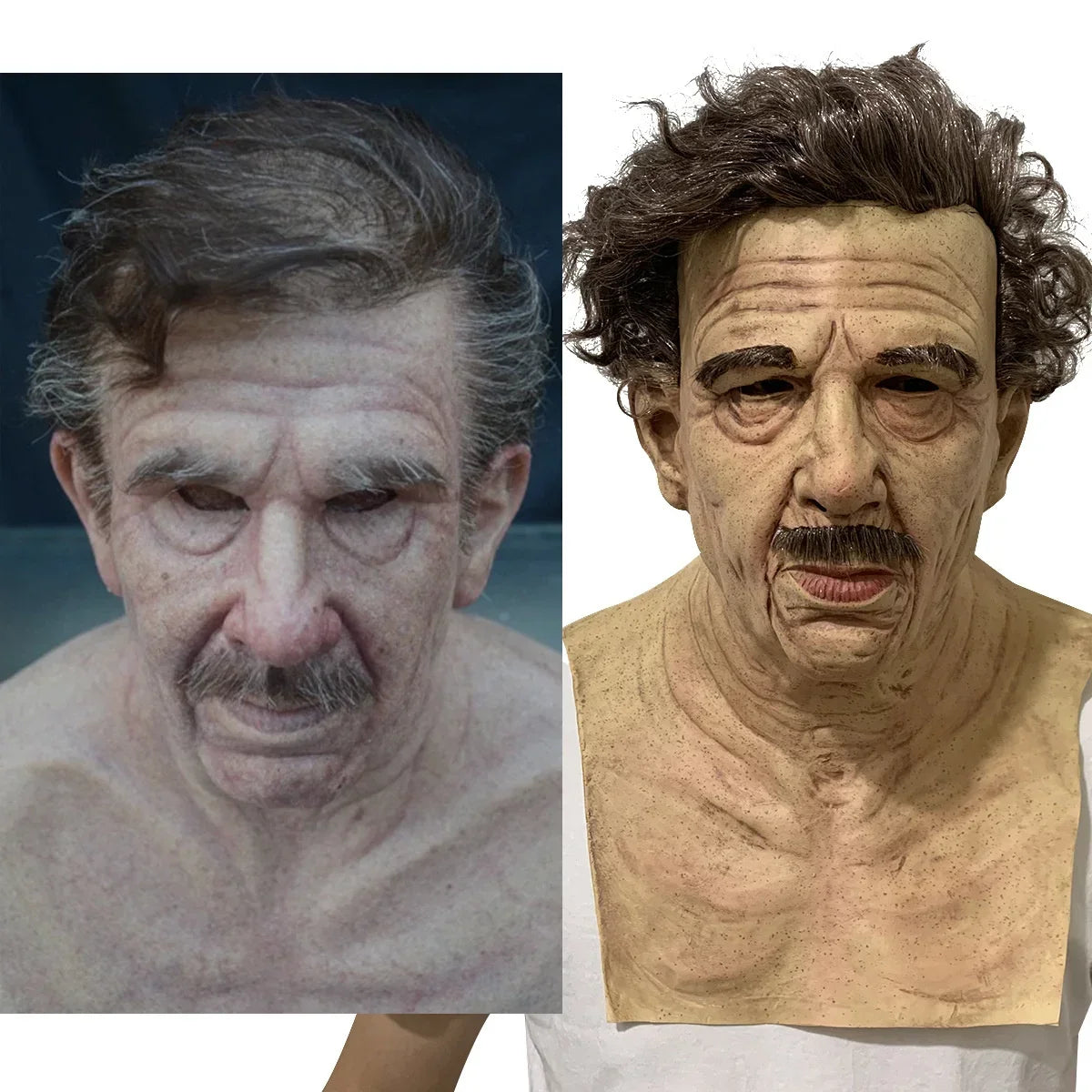 Realistic Elder Character Latex Full-Head Mask – 6 Designs