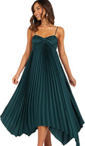 2025 Irregular and Sexy Pleated Evening Gown with Thin Shoulder Straps, Elegant Dress for Dance Parties, Women's Wedding Parties