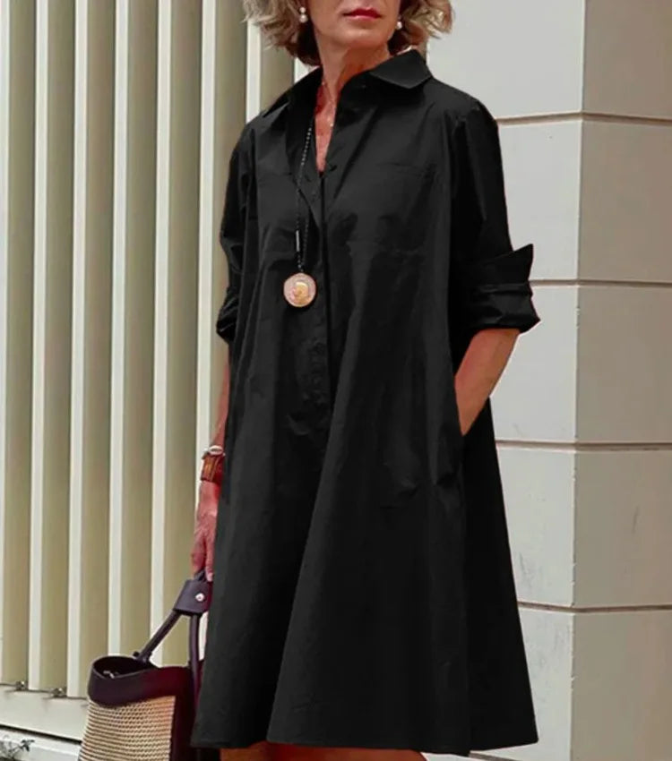 2026 Fall New Full Open Front Print Shirt Collar Long Sleeve Midi Dress Women Casual Fashion Office Wear with Belt