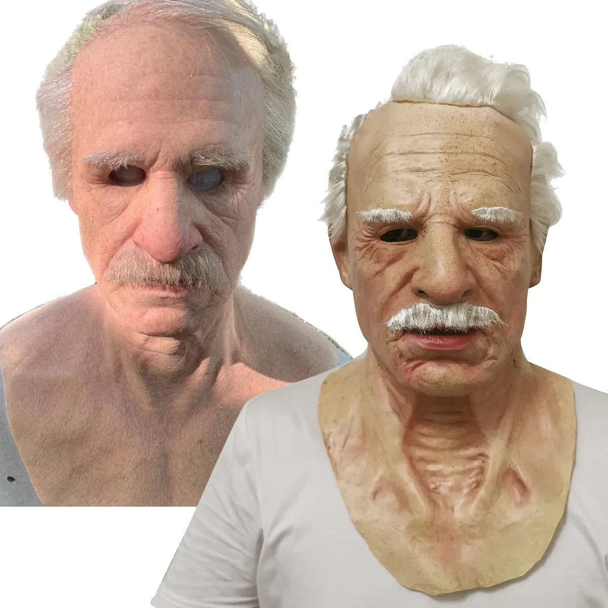 Realistic Elder Character Latex Full-Head Mask – 6 Designs