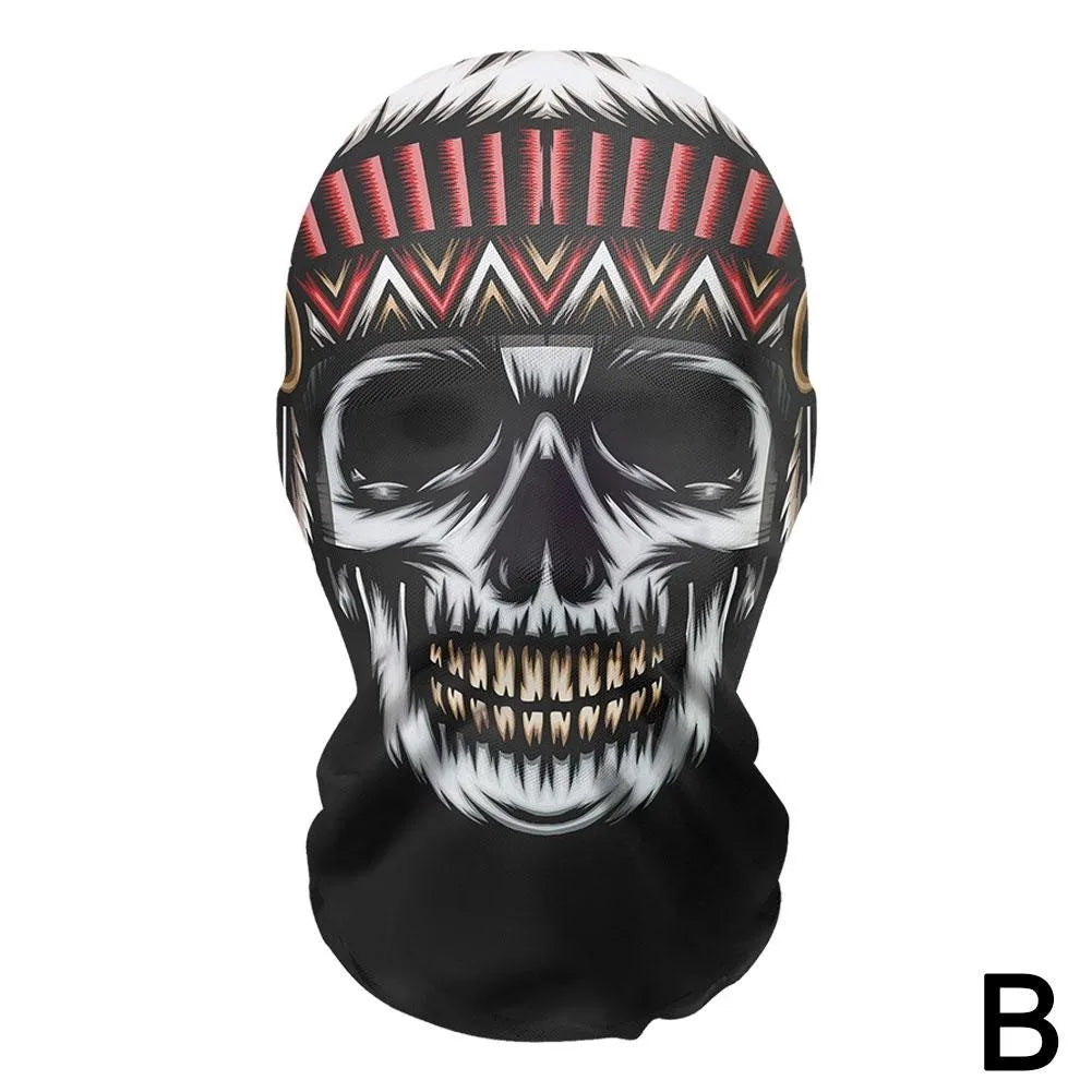 Skeleton Full Face Fashion Headwear Mask Motorcycle Perspective Net Balaclava Bike Outdoor Wearing Halloween, Christmas Mask