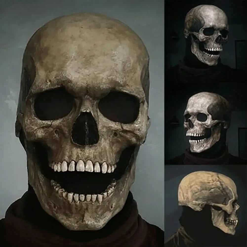 Halloween Mask Latex Scary Horror Decoration Full Head Skull Mask Helmet Cosplay Jaw Masque Gifts Party Costume Pro Mask