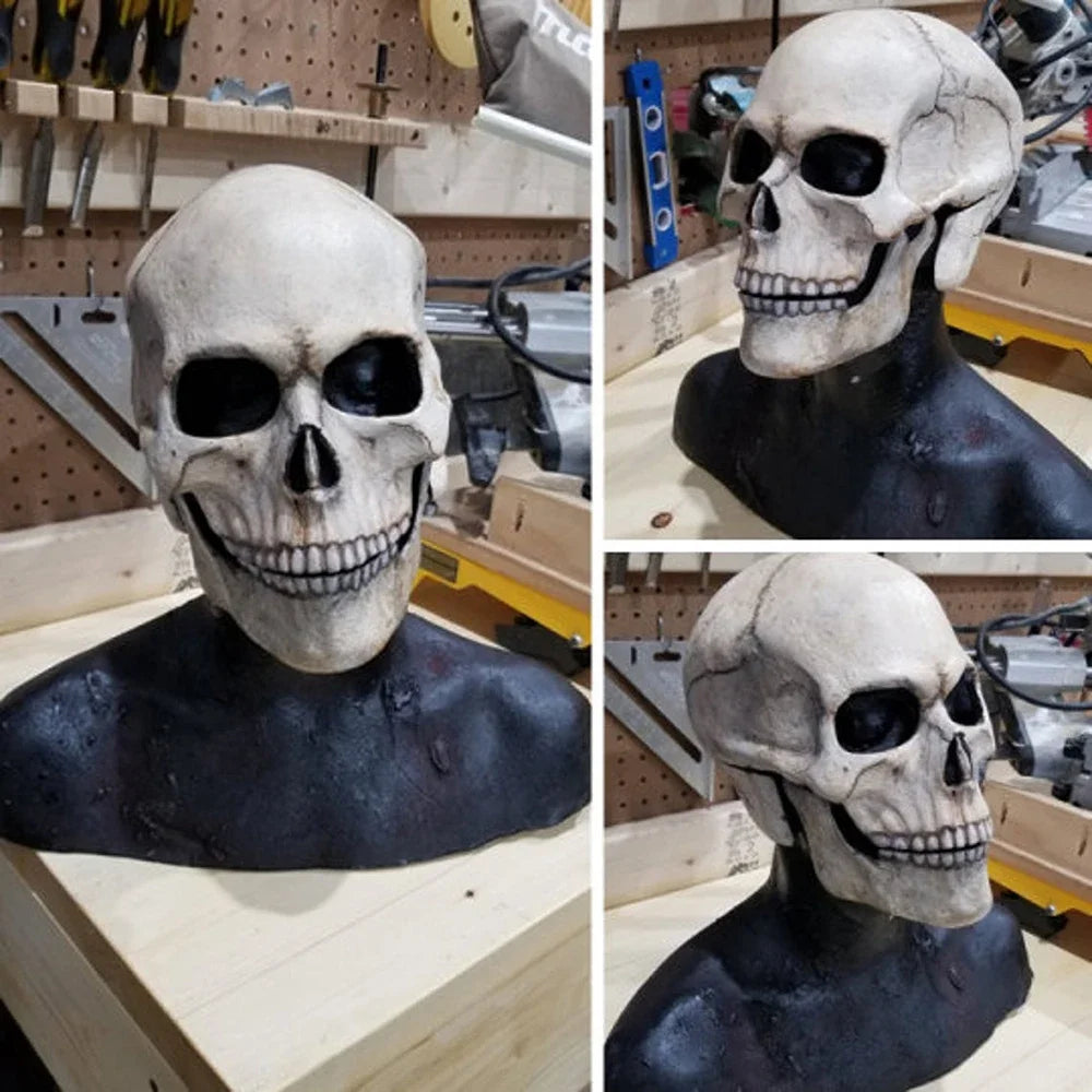 Halloween Mask Latex Scary Horror Decoration Full Head Skull Mask Helmet Cosplay Jaw Masque Gifts Party Costume Pro Mask