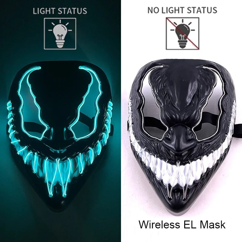 Wireless LED Halloween Party Mask – 37 Light Designs