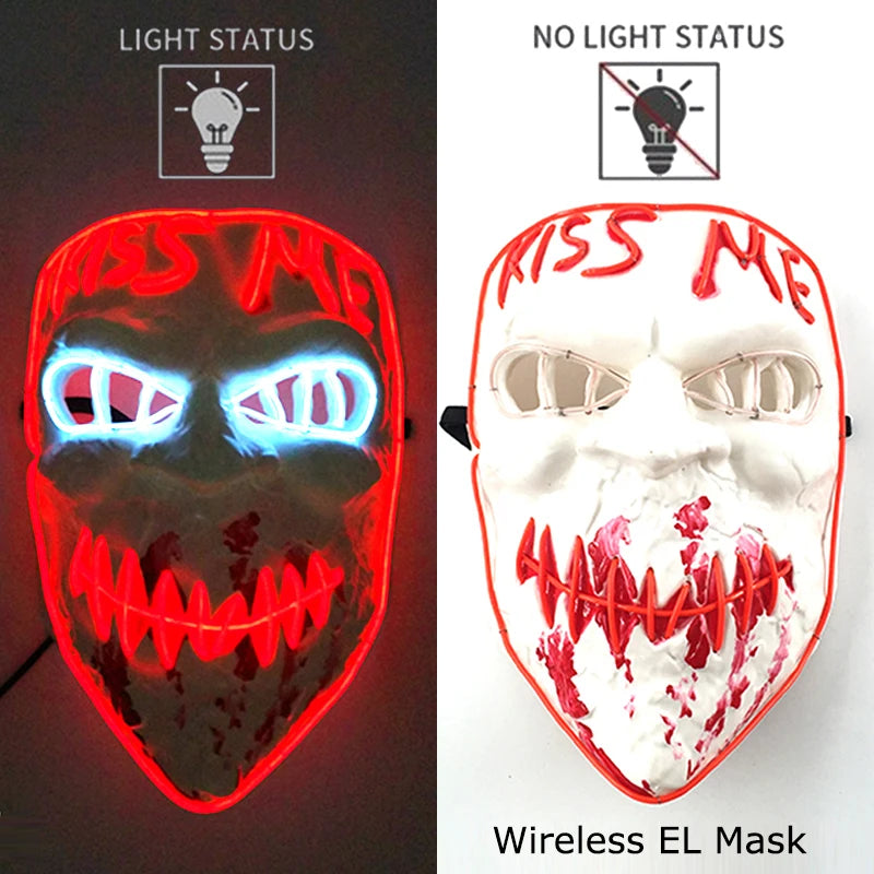 Wireless LED Halloween Party Mask – 37 Light Designs