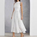 Elegant Long Lace Sleeveless Round Neck Dress Commute Evening Gown Women's Y2K Fashion Dresses Summer New Arrival Single Piece