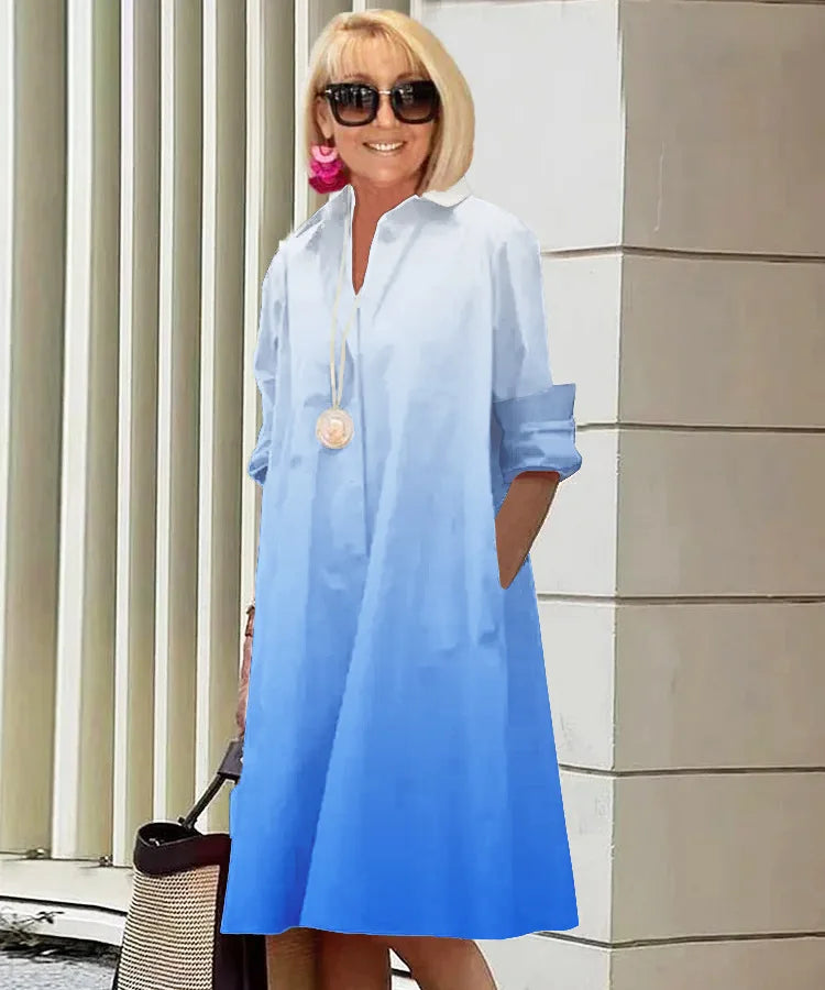 2026 Fall New Full Open Front Print Shirt Collar Long Sleeve Midi Dress Women Casual Fashion Office Wear with Belt