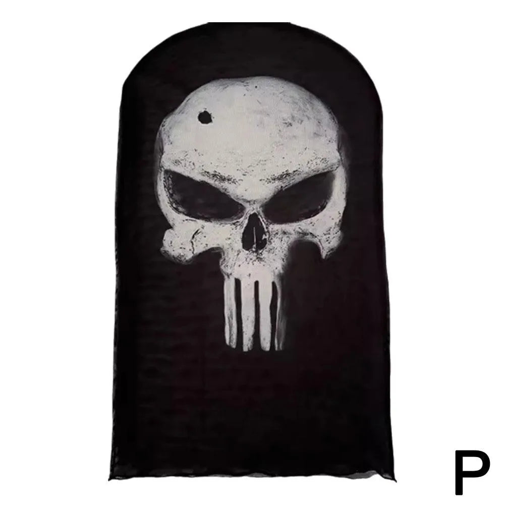 Skeleton Full Face Fashion Headwear Mask Motorcycle Perspective Net Balaclava Bike Outdoor Wearing Halloween, Christmas Mask